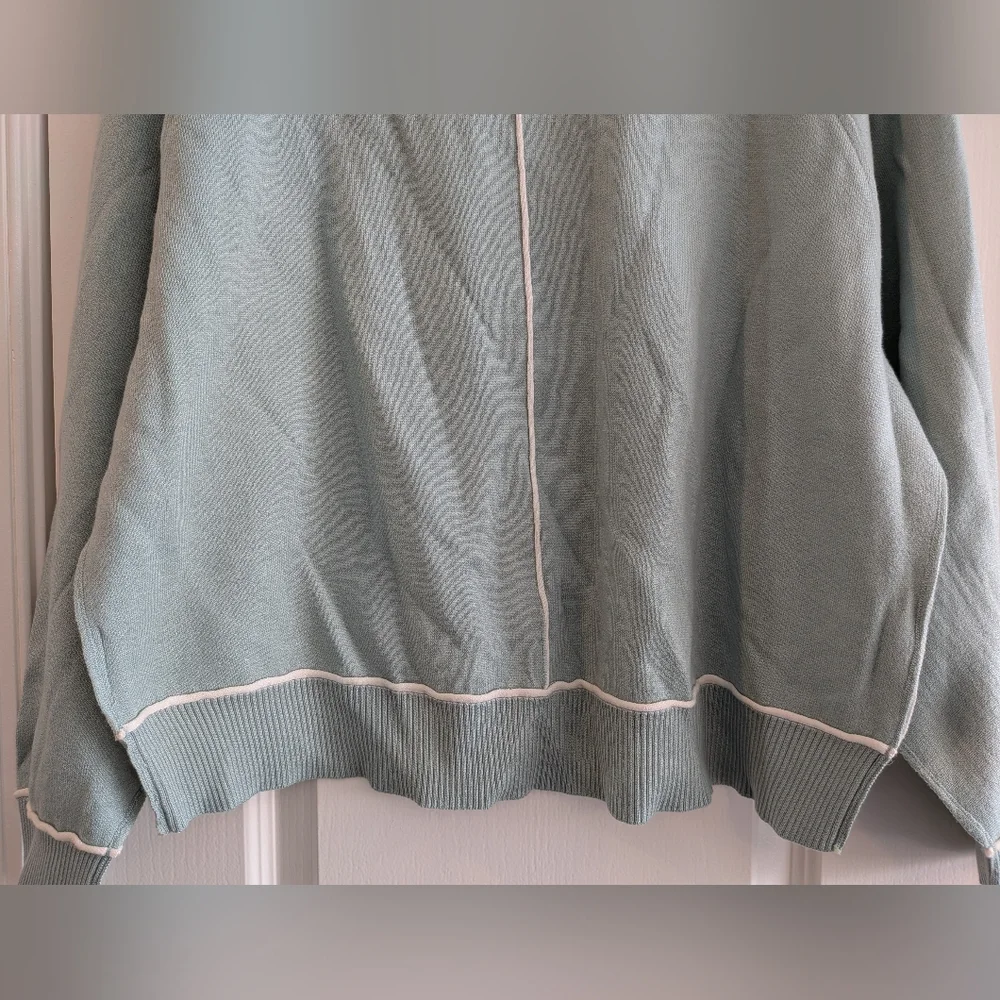 Anthropologie Pilcro Oaklyn Cozy Crew-Neck Green Oversized Sweatshirt Size M NWT - Picture 13 of 16
